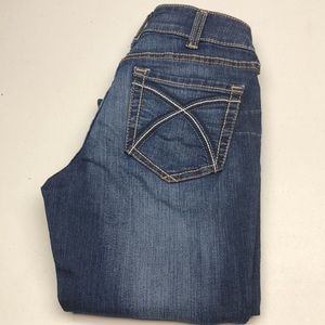 LIKE NEW ARIAT REAL DENIM ROCA ROSA FLARE BOOT JEANS 27x31 ⭐️